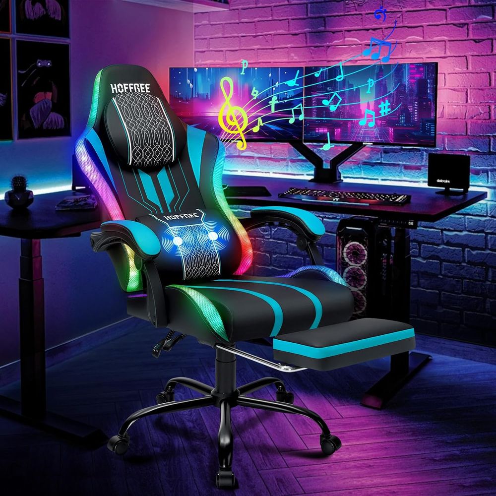 Silla Gamer con Luces LED, Alt - Bluetooth Speaker reseña y precio
