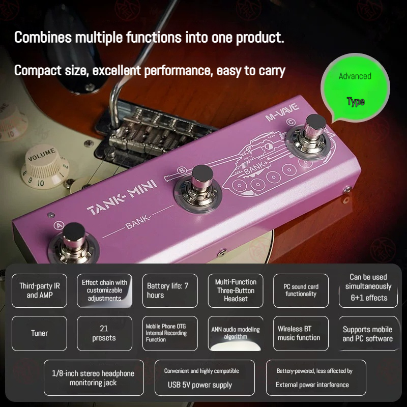 M VAVE Tank Mini: pedal de efe - Bluetooth Speaker reseña y precio