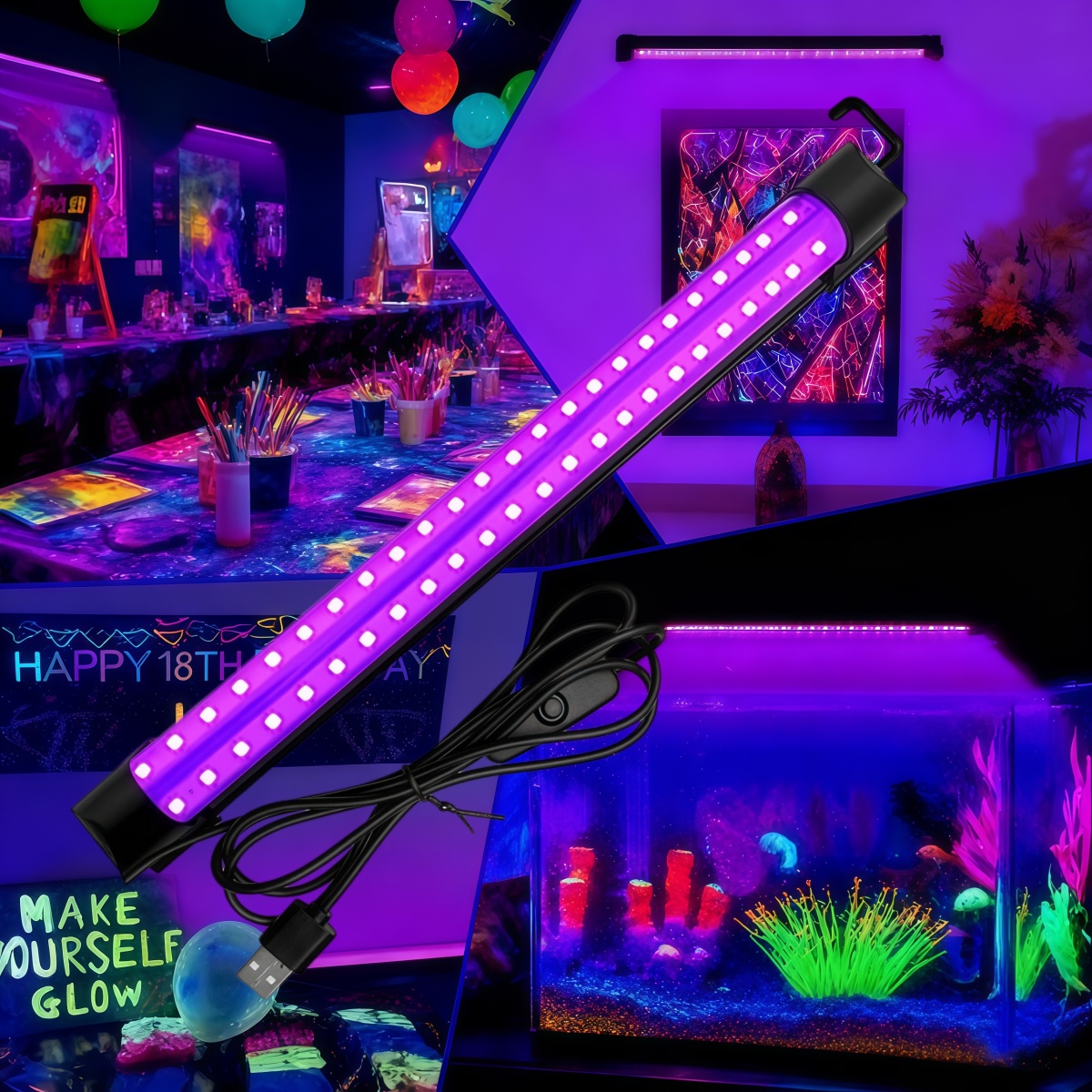 Tubo de Luz Negra de 5W/10W co - Usb Hub reseña y precio